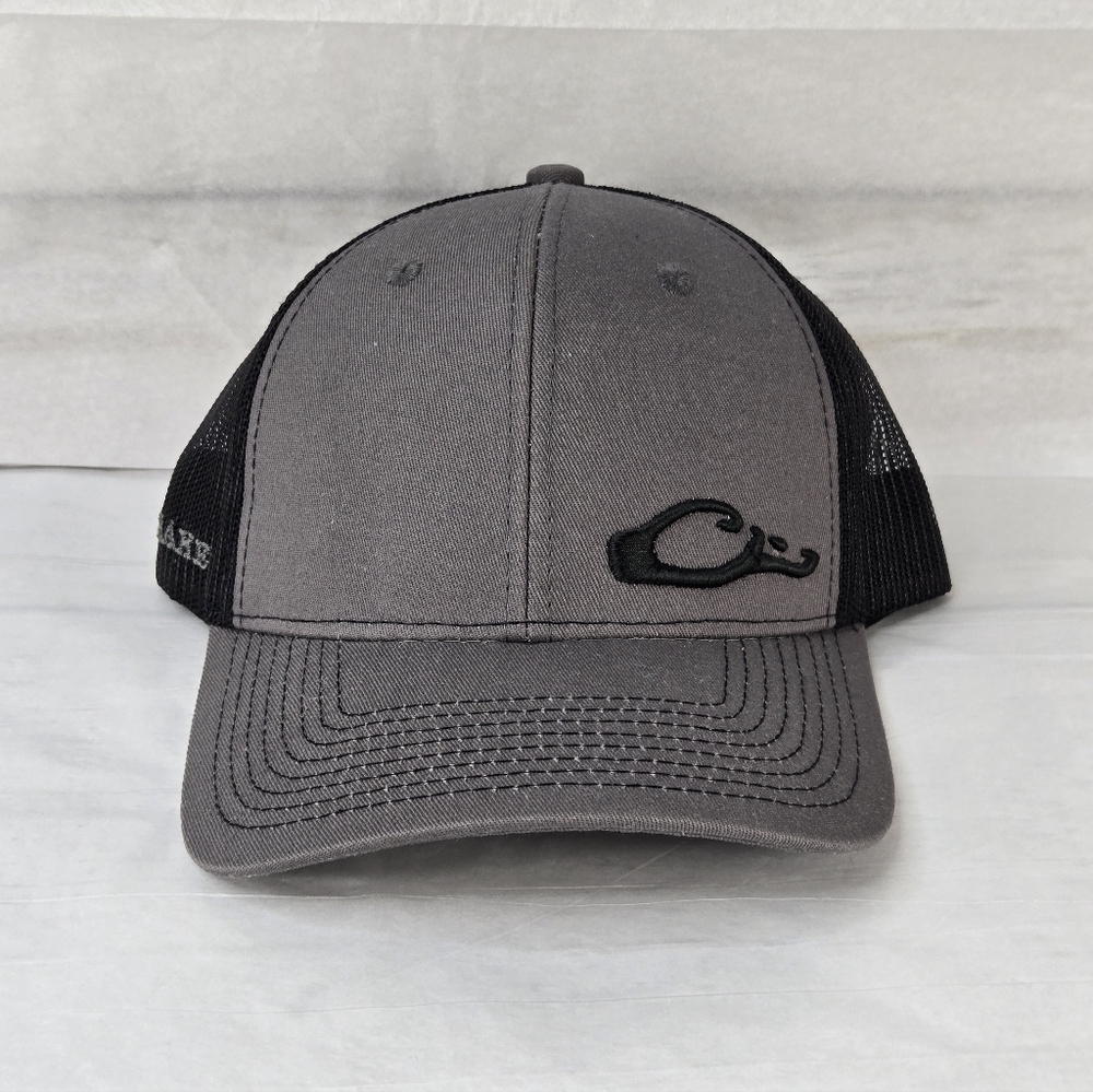 Drake Enid Mesh Back Snapback Cap Medium Grey Black Trucker Hat Outdoors Sporty
